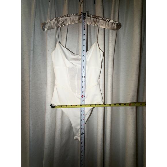 Princess Polly Cream White Mesh Strappy Camisole Bodysuit XS 0 One piece bridal - Picture 7 of 10